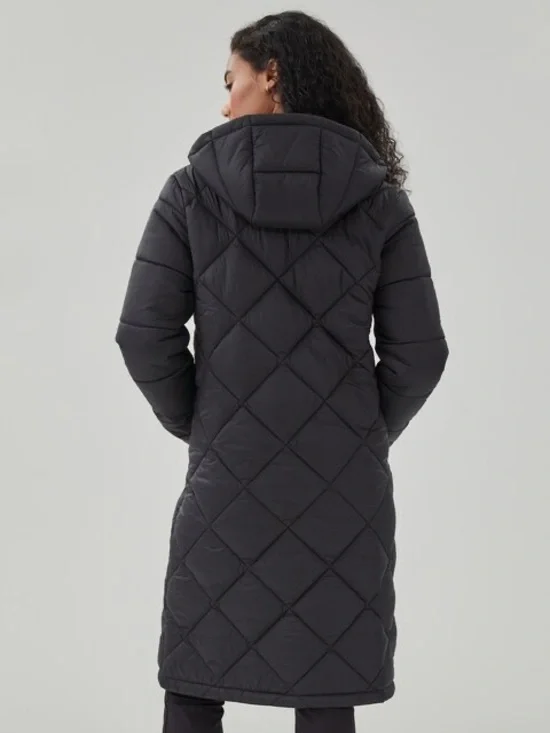 Diamond Quilted Long Puffer Jacket - Picture 3 of 7